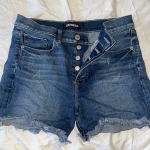 Express midi vintage high rise jean shorts size 4